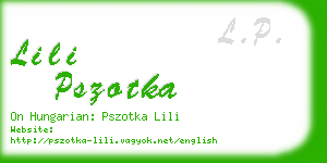 lili pszotka business card